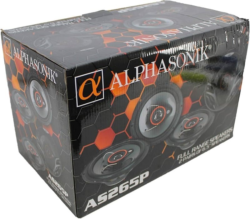 Alphasonik AS265P Loudspeakers 2 Pairs of 6.5" 350W Max 3-Way Speakers 4 Ohms Premium Quality Audio Door Speakers for Car or Truck Stereo Sound System - Image 3